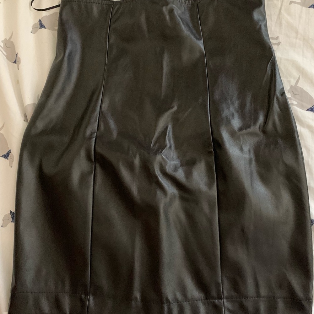 Fashion Nova Carlibell Faux Leather Skirt Black
